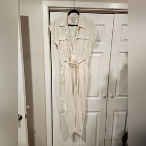 Nine West Utility Cream Pant Jumpsuit
